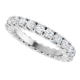 14K Gold Round Lab-Grown Diamond Hidden Heart Eternity Band - 2.5mm Stones - White Gold - view 5