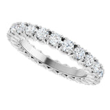 Platinum Round Natural Diamond Hidden Heart Eternity Band - 2.5mm Stones - view 5