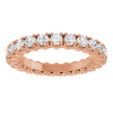 14K Gold Round Lab-Grown Diamond Hidden Heart Eternity Band - 2.5mm Stones - Rose Gold - view 3