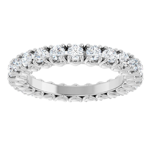 Platinum Round Natural Diamond Hidden Heart Eternity Band - 2.5mm Stones - view 3
