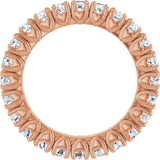 14K Gold Round Lab-Grown Diamond Hidden Heart Eternity Band - 2.5mm Stones - Rose Gold - view 2