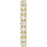 14K Gold Round Lab-Grown Diamond Hidden Heart Eternity Band - 2.5mm Stones - Yellow Gold - view 4
