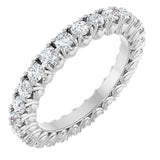 Platinum Round Lab-Grown Diamond Hidden Heart Eternity Band - 2.5mm Stones