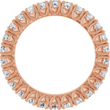 14K Gold Round Lab-Grown Diamond Hidden Heart Eternity Band - 2.5mm Stones - Rose Gold - view 2
