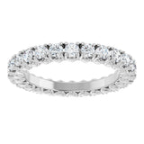 Platinum Round Natural Diamond Hidden Heart Eternity Band - 2.5mm Stones - view 3