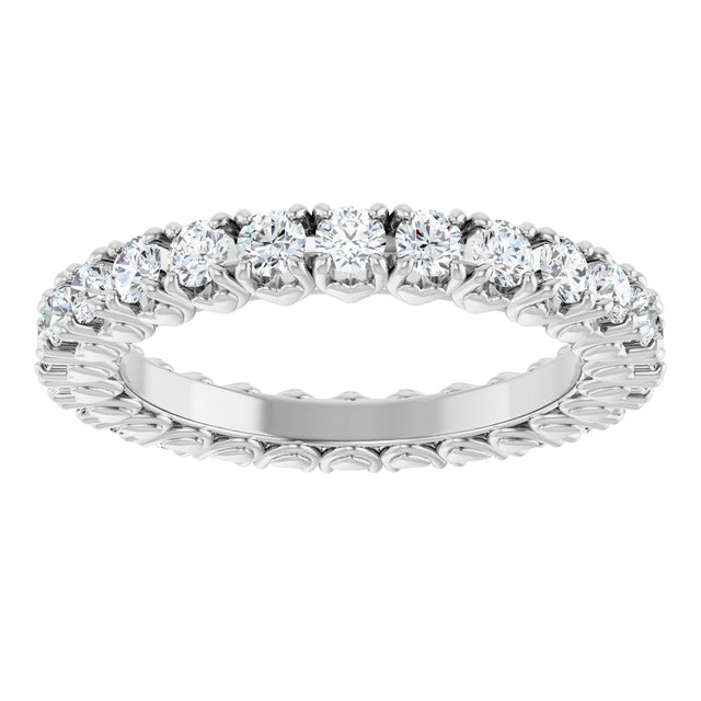 Platinum Round Natural Diamond Hidden Heart Eternity Band - 2.5mm Stones - view 3
