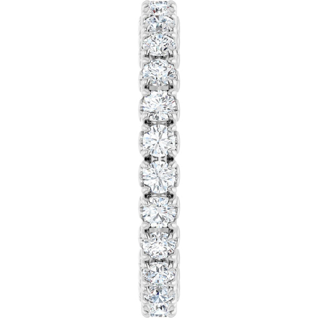 Platinum Round Natural Diamond Hidden Heart Eternity Band - 2.5mm Stones - view 4