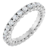 Platinum Round Natural Diamond Hidden Heart Eternity Band - 2.5mm Stones