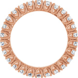 14K Gold Round Lab-Grown Diamond Hidden Heart Eternity Band - 2.5mm Stones - Rose Gold - view 2