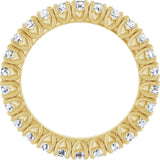 14K Gold Round Lab-Grown Diamond Hidden Heart Eternity Band - 2.5mm Stones - Yellow Gold - view 2