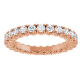 14K Gold Round Lab-Grown Diamond Hidden Heart Eternity Band - 2.5mm Stones - Rose Gold - view 3