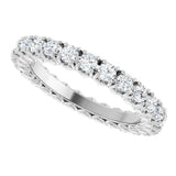 Platinum Round Natural Diamond Hidden Heart Eternity Band - 2.5mm Stones - view 5