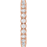 14K Gold Round Lab-Grown Diamond Hidden Heart Eternity Band - 2.5mm Stones - Rose Gold - view 4