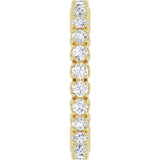 14K Gold Round Lab-Grown Diamond Hidden Heart Eternity Band - 2.5mm Stones - Yellow Gold - view 4