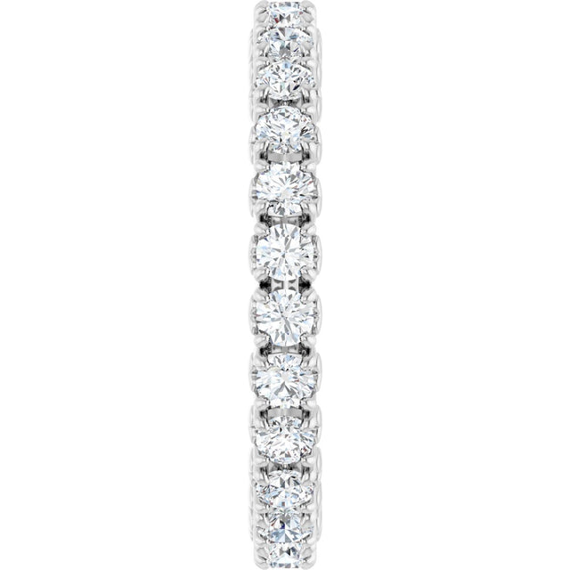 14K Gold Round Lab-Grown Diamond Hidden Heart Eternity Band - 2.5mm Stones - White Gold - view 4