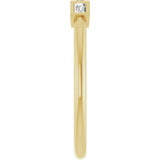 14K Gold Straight Baguette Lab-Grown Diamond Bezel-Set Three-Stone Anniversary Band - 1/10-1/6 CTW - Yellow Gold - view 4