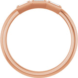 14K Gold Straight Baguette Natural Diamond Bezel-Set Three-Stone Anniversary Band - 1/10-1/6 CTW - Rose Gold - view 2