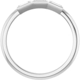 Platinum Straight Baguette Lab-Grown Diamond Bezel-Set Three-Stone Anniversary Band - 1/10-1/6 CTW - view 2