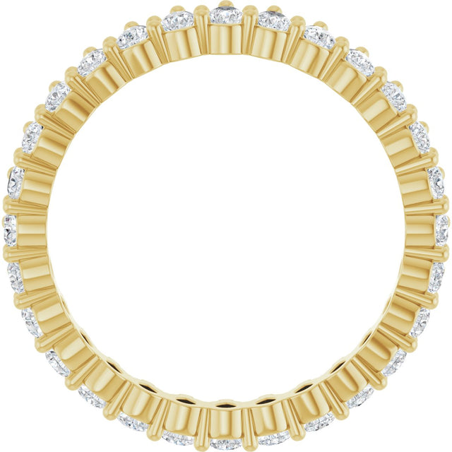 14K Gold Pear Natural Diamond Eternity Band - 3x2mm Stones - Yellow Gold - view 2