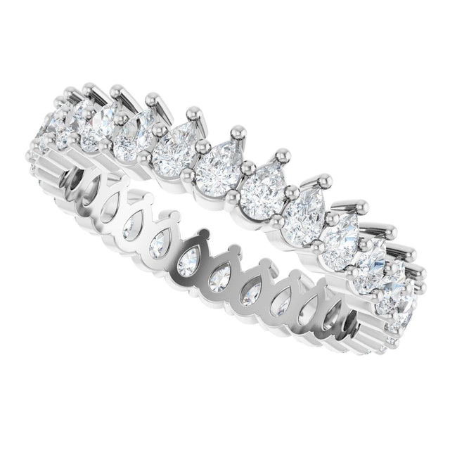 Platinum Pear Lab-Grown Diamond Eternity Band - 3x2mm Stones - view 5