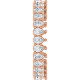 14K Gold Pear Lab-Grown Diamond Eternity Band - 3x2mm Stones - Rose Gold - view 4