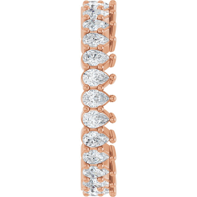 14K Gold Pear Lab-Grown Diamond Eternity Band - 3x2mm Stones - Rose Gold - view 4