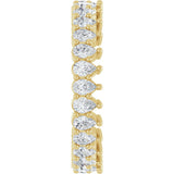 14K Gold Pear Natural Diamond Eternity Band - 3x2mm Stones - Yellow Gold - view 4
