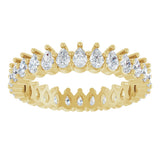 14K Gold Pear Lab-Grown Diamond Eternity Band - 3x2mm Stones - Yellow Gold - view 3
