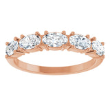 14K Gold Oval Lab-Grown Diamond Five-Stone Anniversary Band - 5x3mm Stones - Rose Gold - view 3