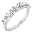 Platinum Oval Natural Diamond Five-Stone Anniversary Band - 5x3mm Stones