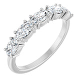 Platinum Oval Natural Diamond Five-Stone Anniversary Band - 5x3mm Stones