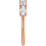 14K Gold Oval Lab-Grown Diamond Five-Stone Anniversary Band - 5x3mm Stones - Rose Gold - view 4