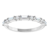 Platinum Straight Baguette Natural Diamond Multi-Shape Anniversary Band – 1/5–5/8 CTW - view 3