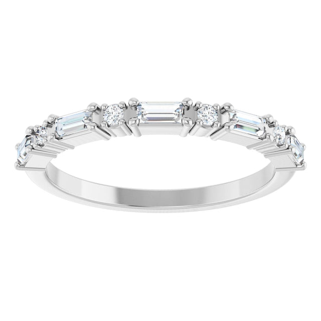 Platinum Straight Baguette Natural Diamond Multi-Shape Anniversary Band – 1/5–5/8 CTW - view 3