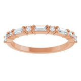 14K Gold Straight Baguette Natural Diamond Multi-Shape Anniversary Band – 1/5–5/8 CTW - Rose Gold - view 3