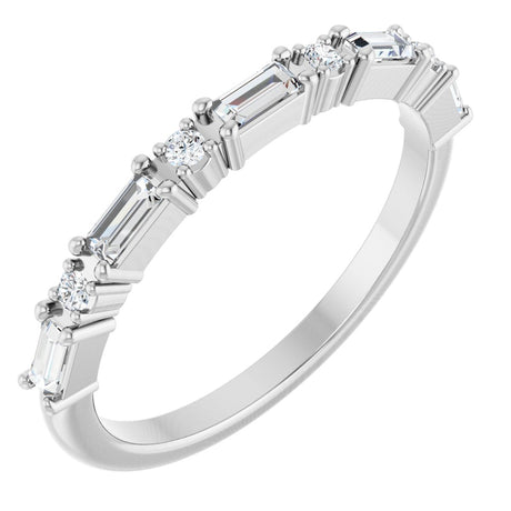 Platinum Straight Baguette Lab-Grown Diamond Multi-Shape Anniversary Band – 3.25x1.5 mm Stones