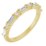 14K Gold Straight Baguette Lab-Grown Diamond Multi-Shape Anniversary Band – 3.25x1.5 mm Stones - Yellow Gold