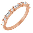 14K Gold Straight Baguette Lab-Grown Diamond Multi-Shape Anniversary Band – 3.25x1.5 mm Stones - Rose Gold