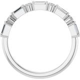 14K Gold Straight Baguette Lab-Grown Diamond Multi-Shape Anniversary Band – 3.25x1.5 mm Stones - White Gold - view 2
