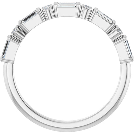 Platinum Straight Baguette Lab-Grown Diamond Multi-Shape Anniversary Band – 3.25x1.5 mm Stones - view 2