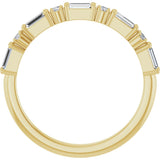 14K Gold Straight Baguette Lab-Grown Diamond Multi-Shape Anniversary Band – 3.25x1.5 mm Stones - Yellow Gold - view 2