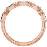 14K Gold Straight Baguette Lab-Grown Diamond Multi-Shape Anniversary Band – 3.25x1.5 mm Stones - Rose Gold - view 2