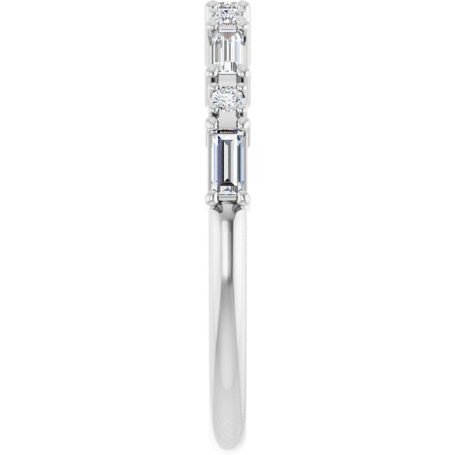 Platinum Straight Baguette Lab-Grown Diamond Multi-Shape Anniversary Band – 3.25x1.5 mm Stones - view 4
