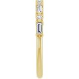 14K Gold Straight Baguette Natural Diamond Multi-Shape Anniversary Band – 1/5–5/8 CTW - Yellow Gold - view 4