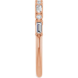 14K Gold Straight Baguette Natural Diamond Multi-Shape Anniversary Band – 1/5–5/8 CTW - Rose Gold - view 4