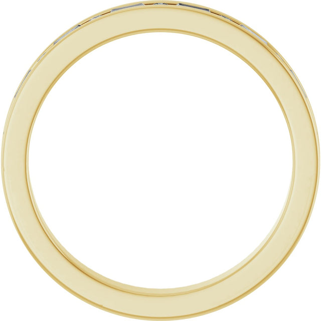 14K Gold Straight Baguette Lab-Grown Diamond Channel-Set Anniversary Band - 1/3 CTW - Yellow Gold - view 2
