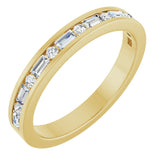 14K Gold Straight Baguette Natural Diamond Channel-Set Anniversary Band - 1/3 CTW - Yellow Gold
