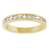 14K Gold Straight Baguette Lab-Grown Diamond Channel-Set Anniversary Band - 1/3 CTW - Yellow Gold - view 3