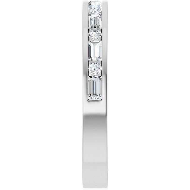 Platinum Straight Baguette Lab-Grown Diamond Channel-Set Anniversary Band - 1/3 CTW - view 4