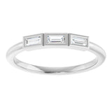 Platinum Straight Baguette Lab-Grown Diamond Bezel-Set Three-Stone Anniversary Band - 1/10-1/6 CTW - view 3
